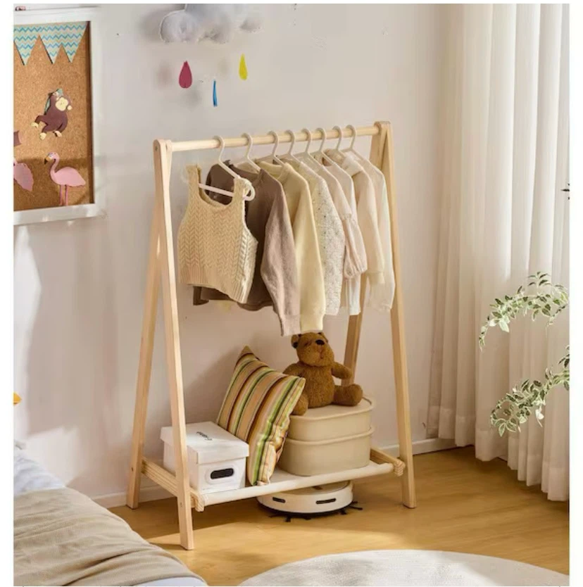 New Wooden Foldable Kids Clothing Rack Dress Up Rack - photo 4