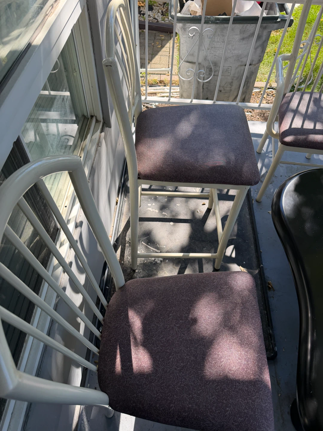 3 metal chairs plus Black Kidney Shaped Coffee Table - photo 4