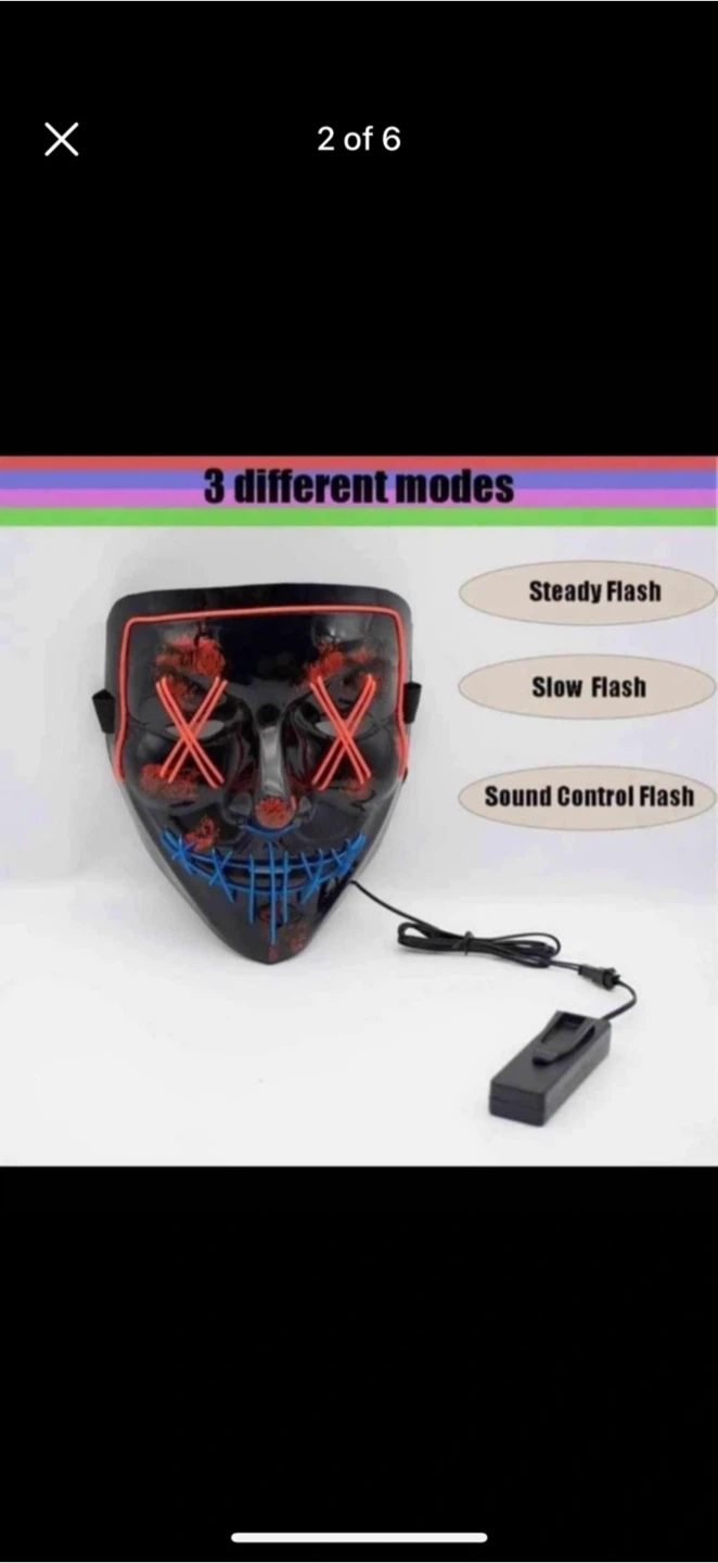 LED Halloween Light-Up Mask - photo 3