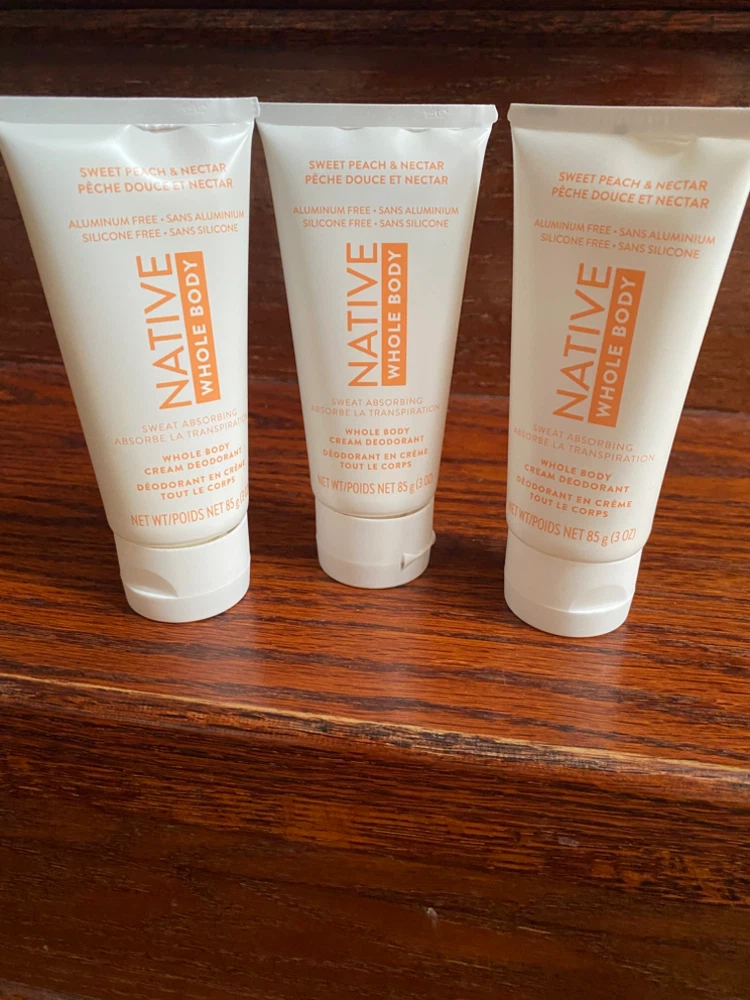 3 Native Whole Body Cream Deodorants - Sweet Peach & Nectar