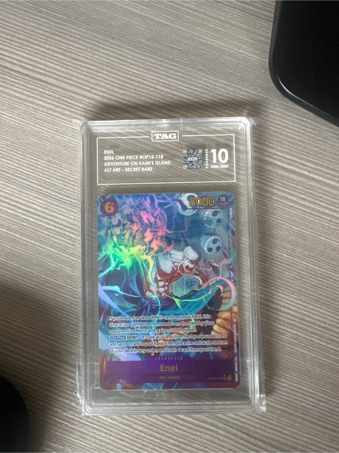 One Piece Enel Alt Art Secret Rare TAG 10