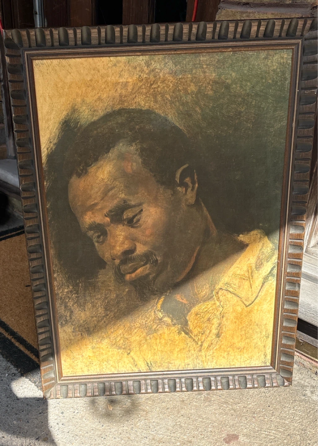 Vintage Riopelle Portrait Oil Painting in Wood Frame - photo 2