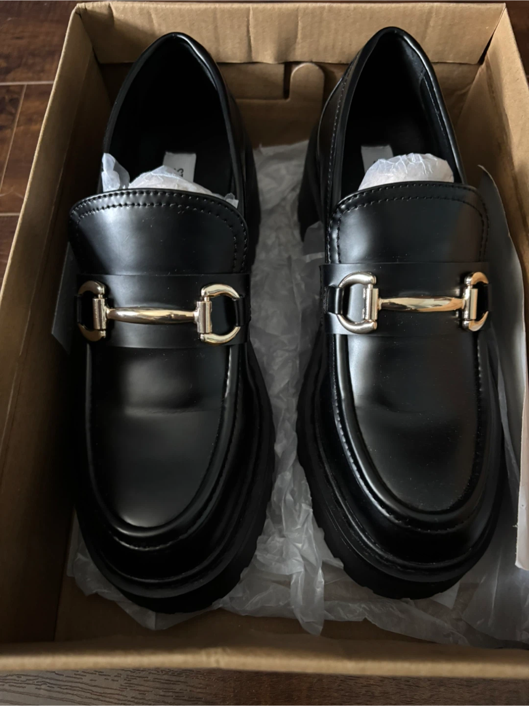 New Steve Madden Black Lug Sole Loafers
