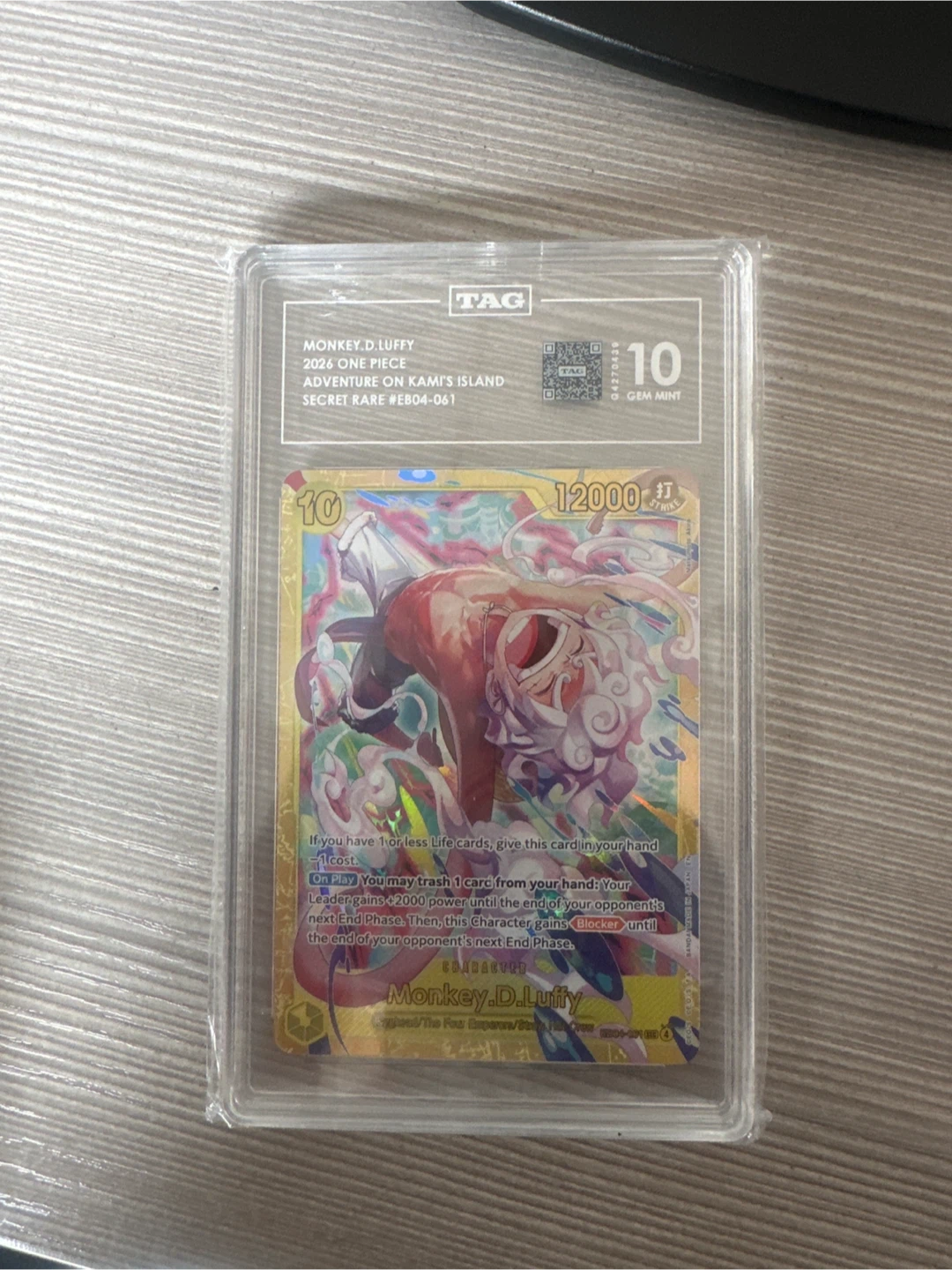One Piece Monkey D. Luffy TAG 10 Gem Mint Trading Card