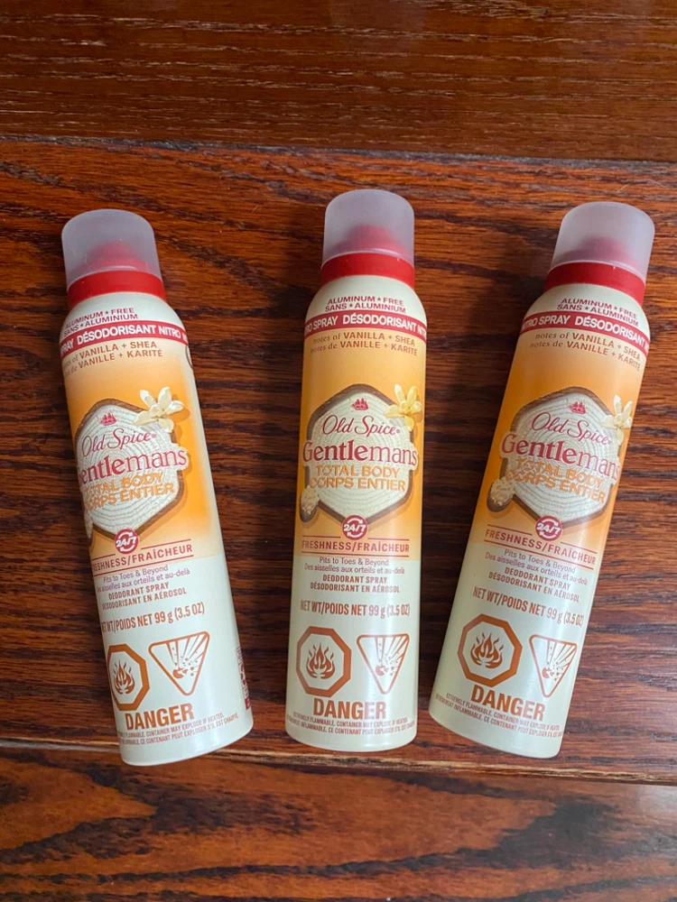 3 Old Spice Gentleman's Total Body Deodorant Sprays