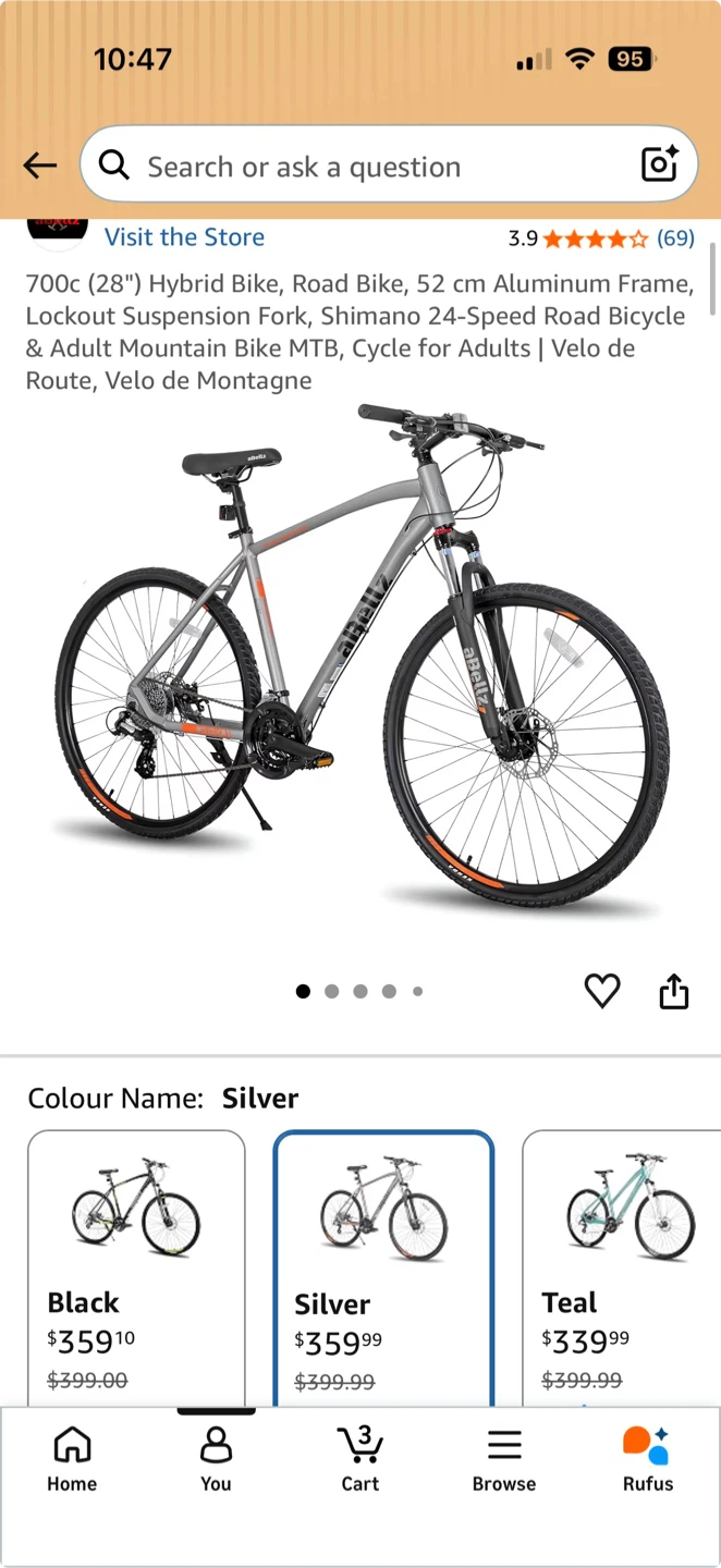 aBellZ Hybrid Bike 700c Silver