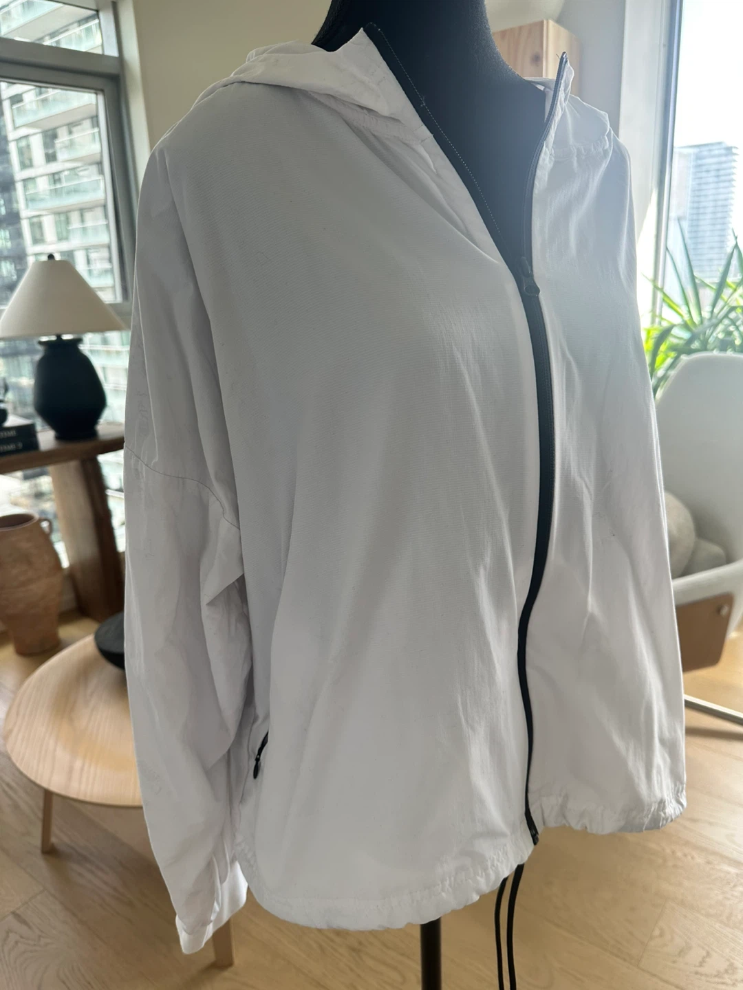 Adidas White Hooded Windbreaker - photo 2