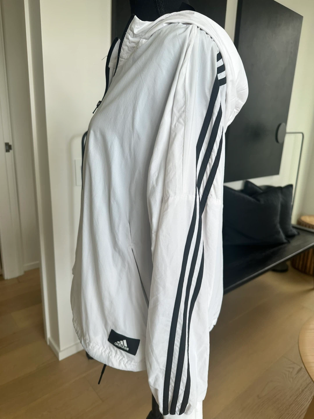 Adidas White Hooded Windbreaker - photo 3