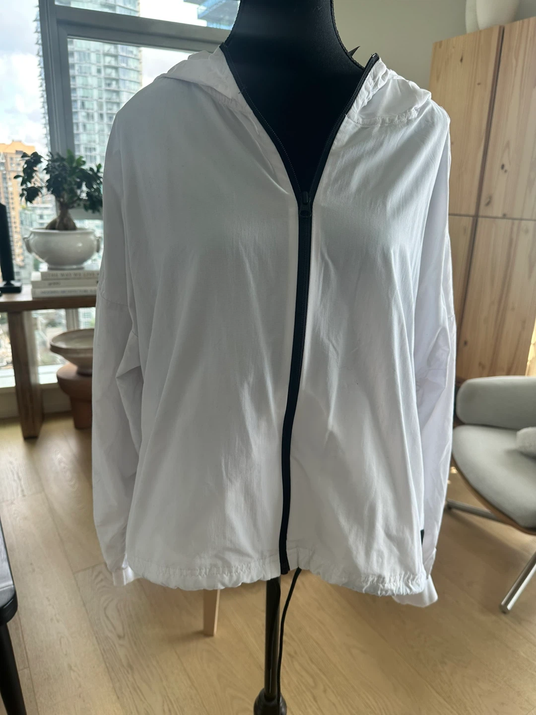 Adidas White Hooded Windbreaker - photo 4