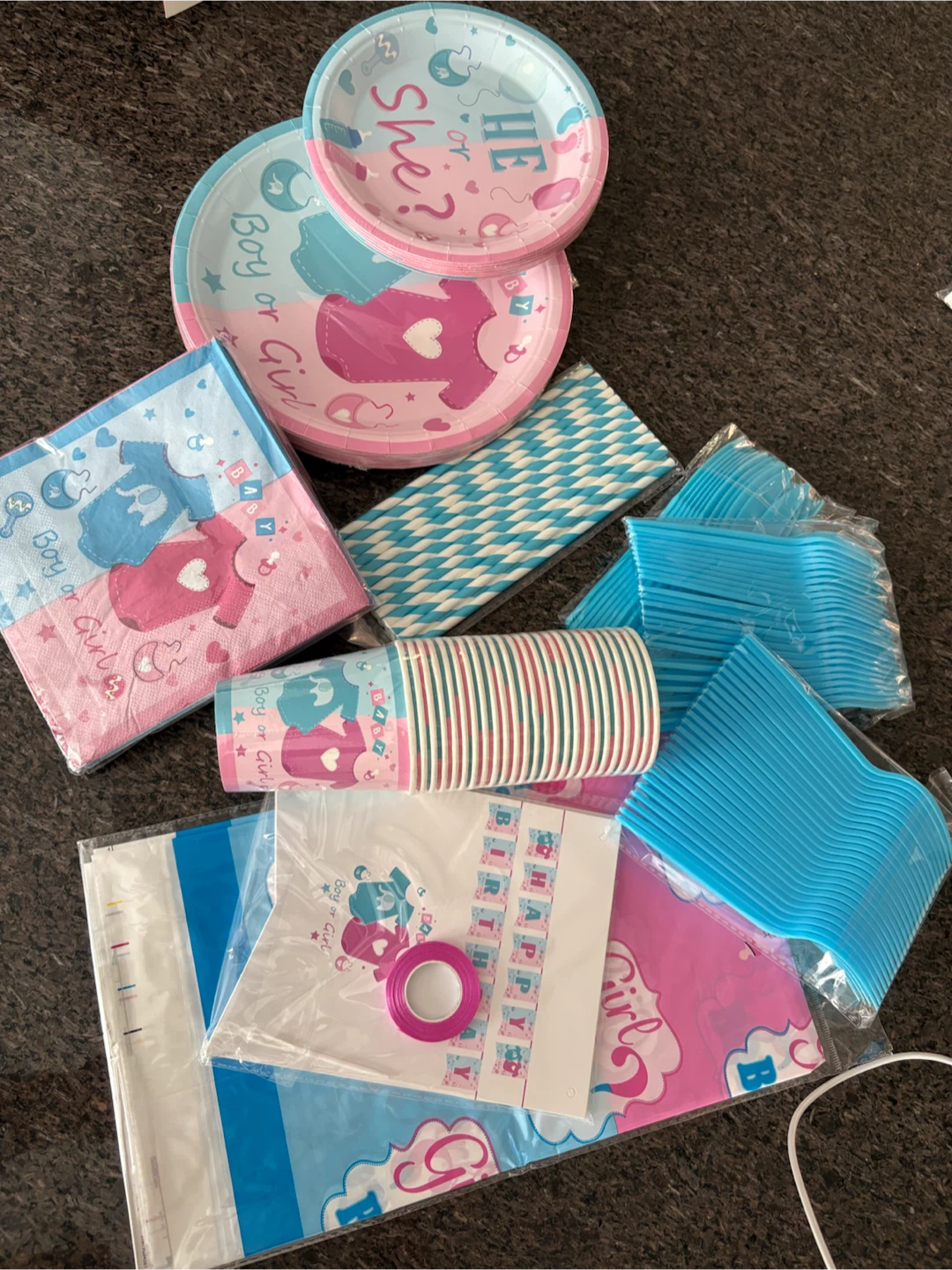 202 Pc Gender Reveal Party Kit