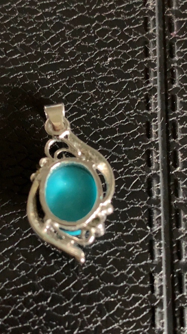 Turquoise heart earring and pendant set - photo 2