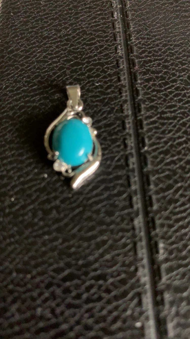 Turquoise heart earring and pendant set - photo 3