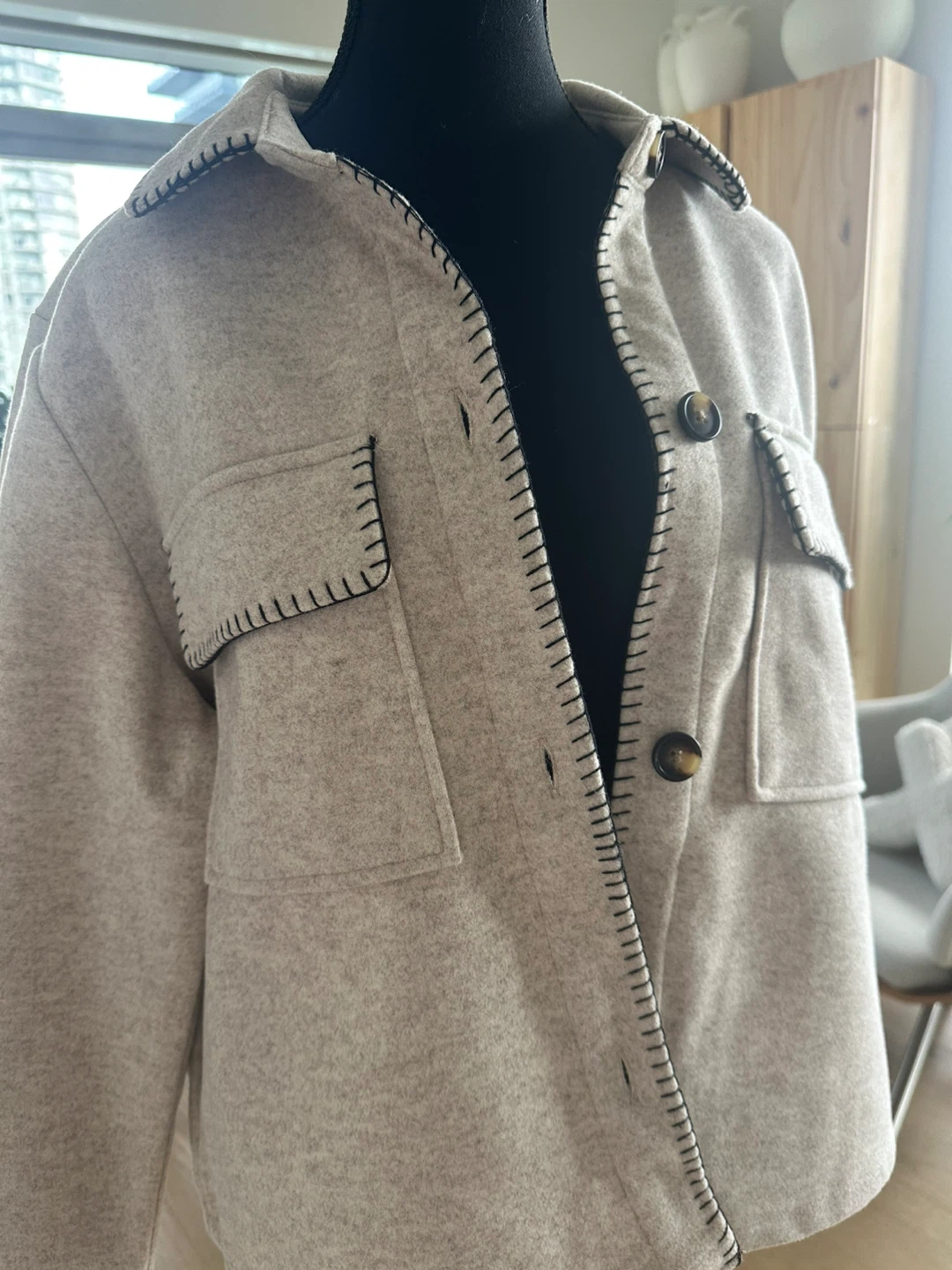 Beachlunchlounge Beige Button-Up Jacket - photo 3