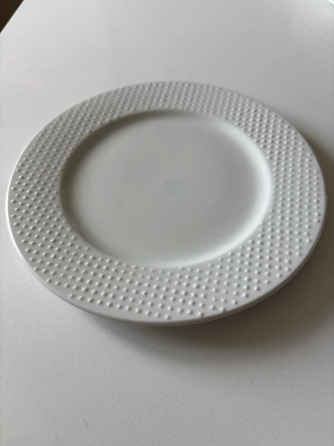 Set of 6 White Dotted Dinner Plates - photo 2
