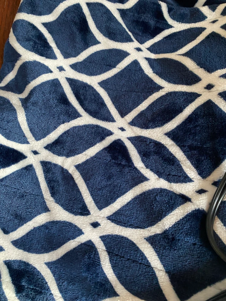 Heated Throw Blanket Navy and White - photo 2