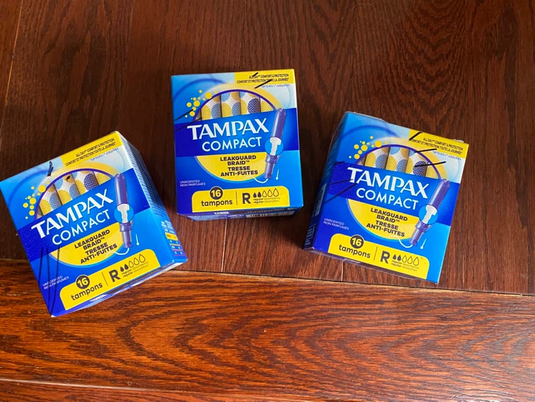 3 Boxes of Tampax Compact Regular Tampons (16 count each)