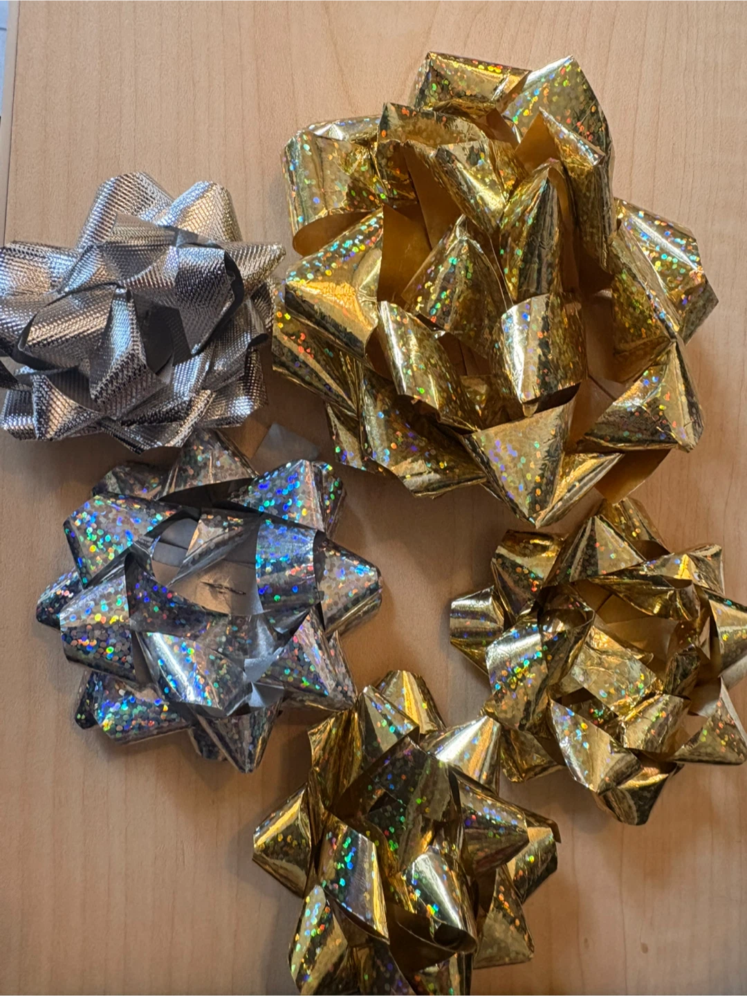Set of 5 Assorted Metallic Gift Bows