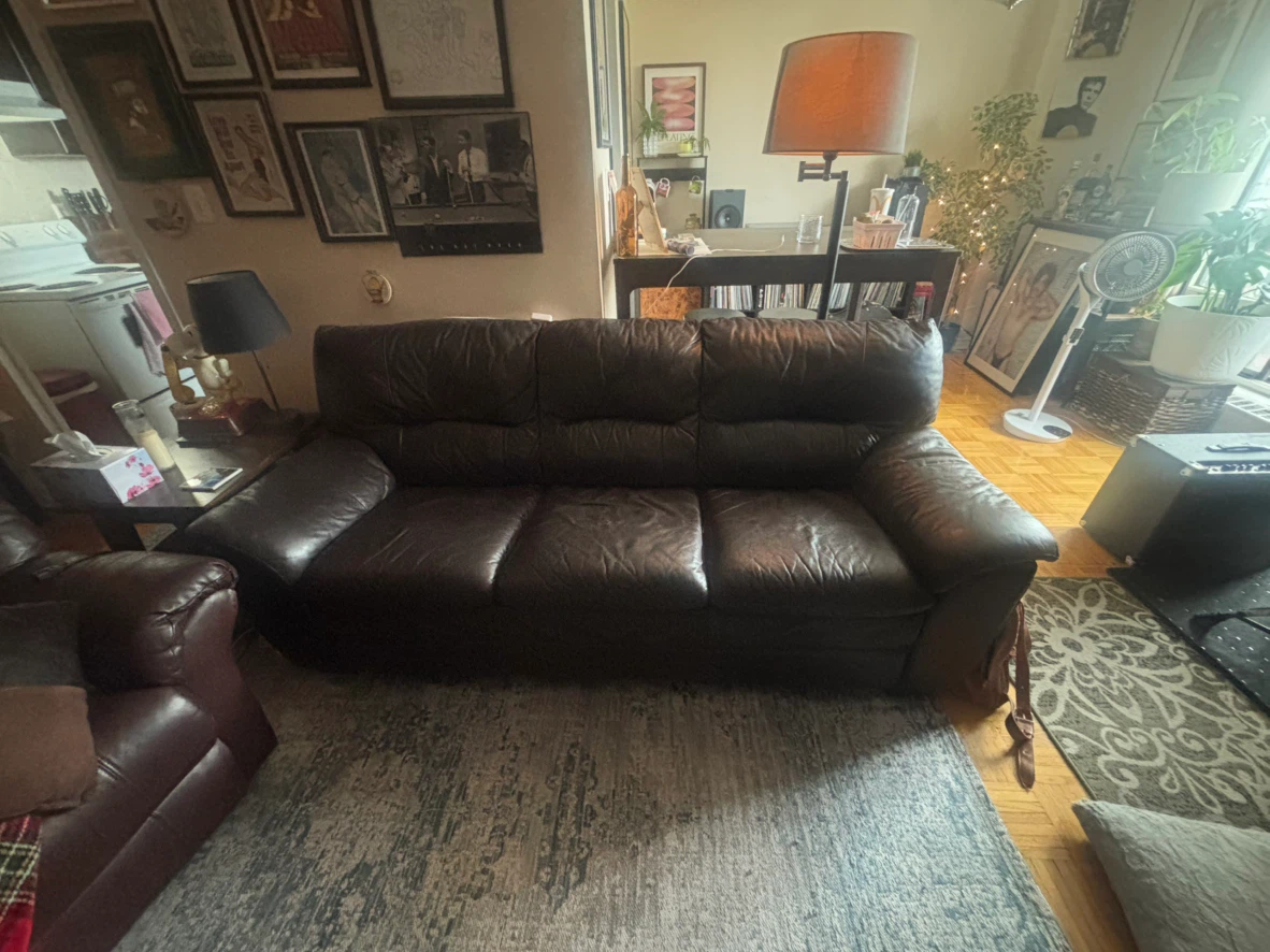 Dark Brown Leather Sofa