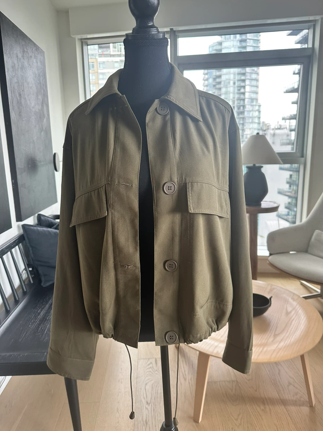 Max Studio London Olive Green Utility Jacket