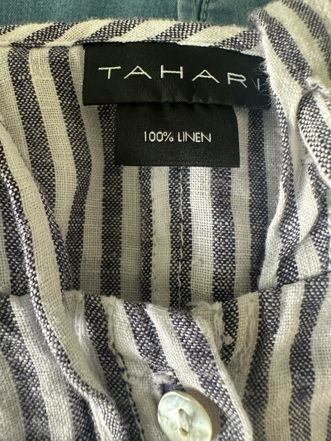 Tahari Striped Linen Hoodie - photo 4