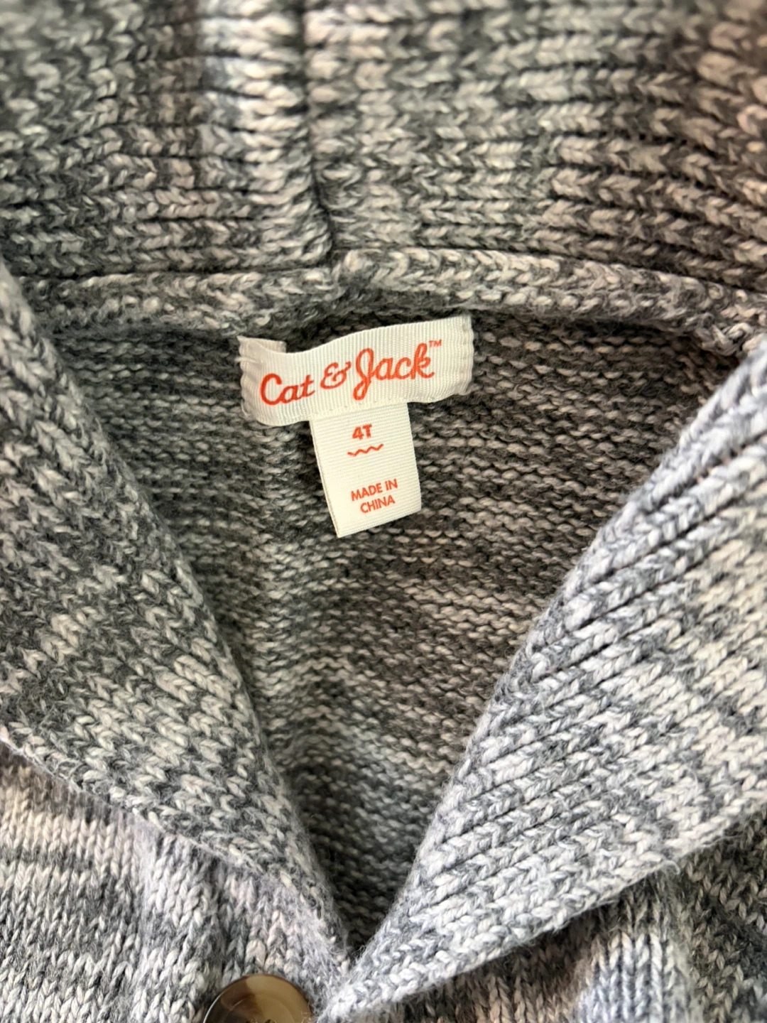 Cat & Jack Kids Gray Shawl Collar Cardigan 4T - photo 2