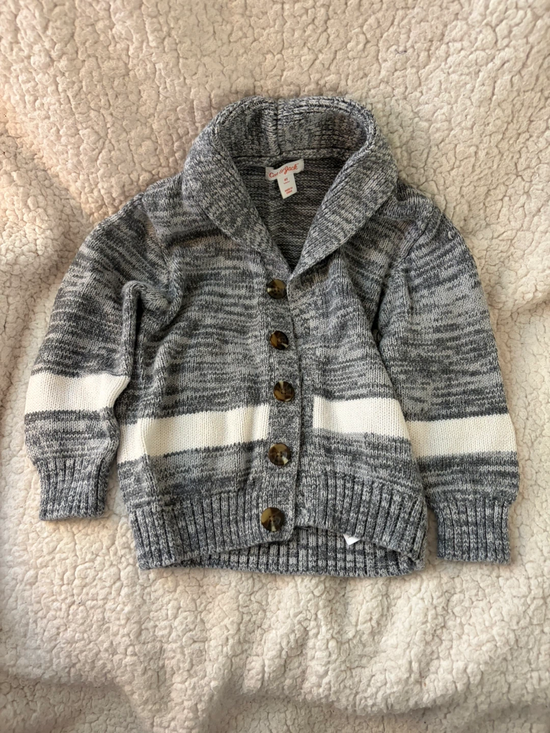Cat & Jack Kids Gray Shawl Collar Cardigan 4T