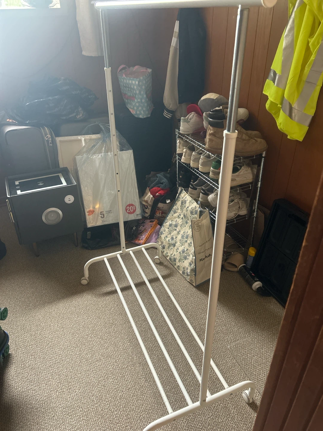White Metal Clothing Rack