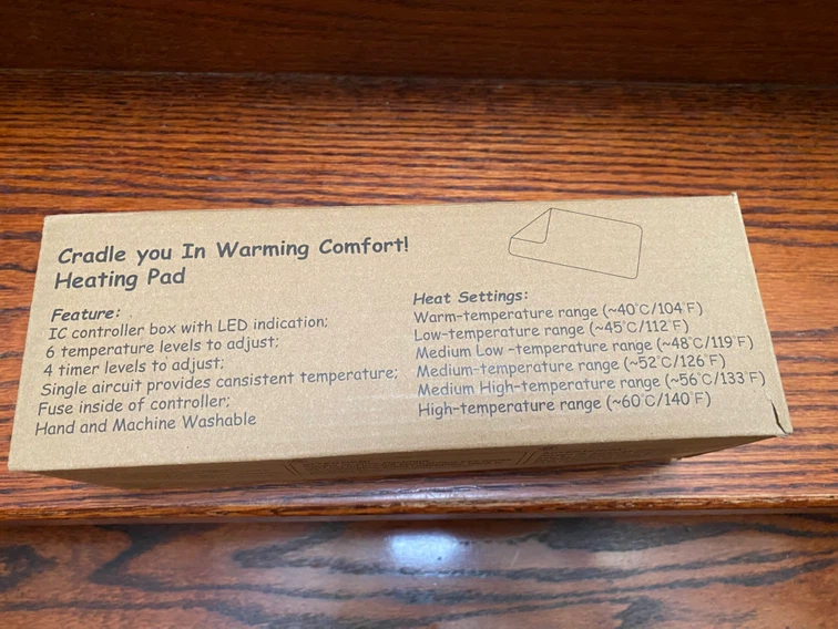 Heating Pad with 6 Temperature Levels