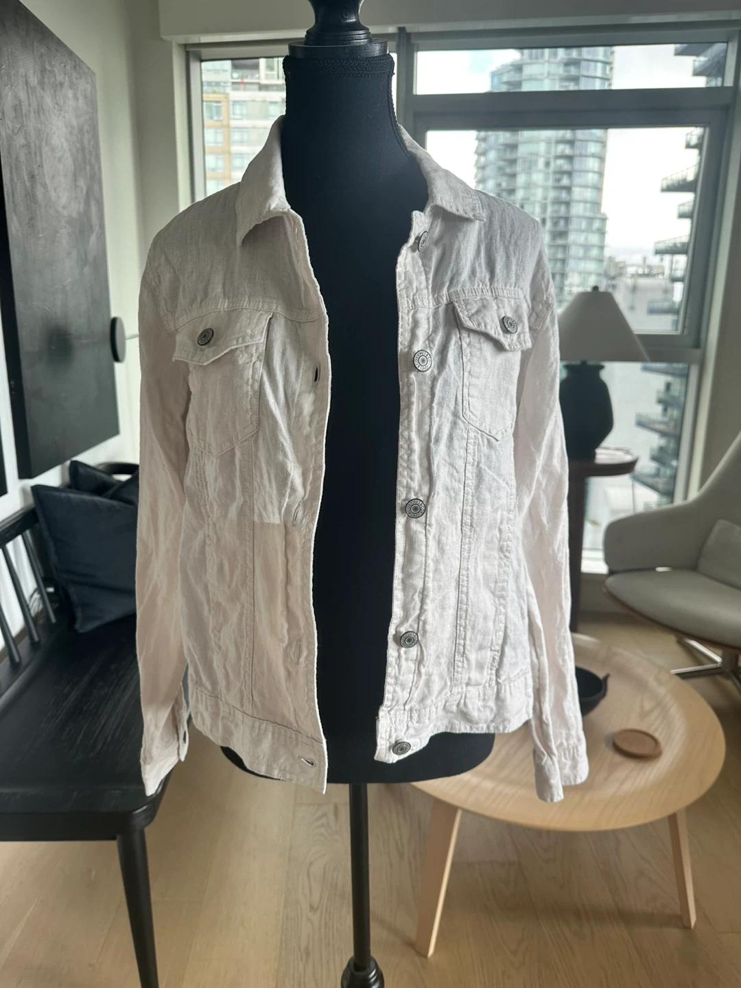 Jones Cream Linen-Blend Jacket