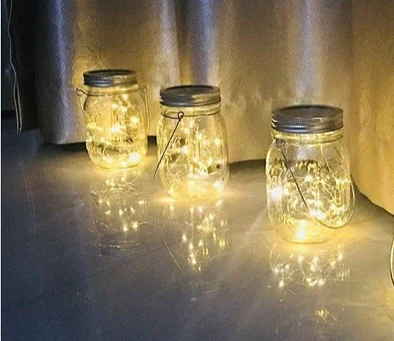 Set of 9 Solar Jar LED String Lights - photo 3