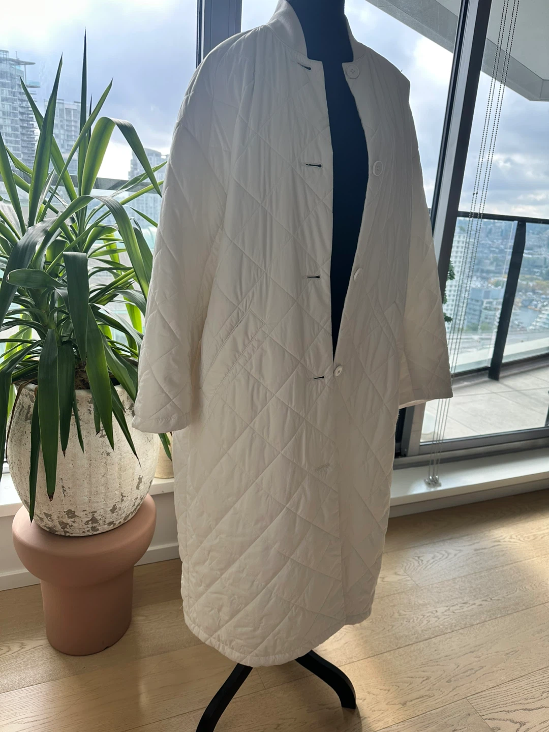 Wilfred Quilted Coat - White - photo 3