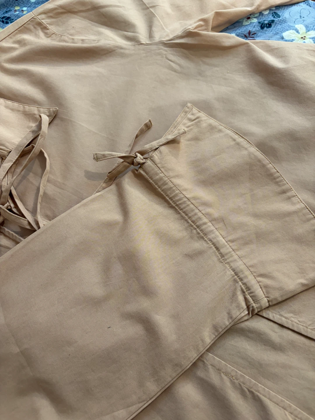 Glechez Tan Tie-Front Crop Shirt size L (completely new for $10) - photo 3