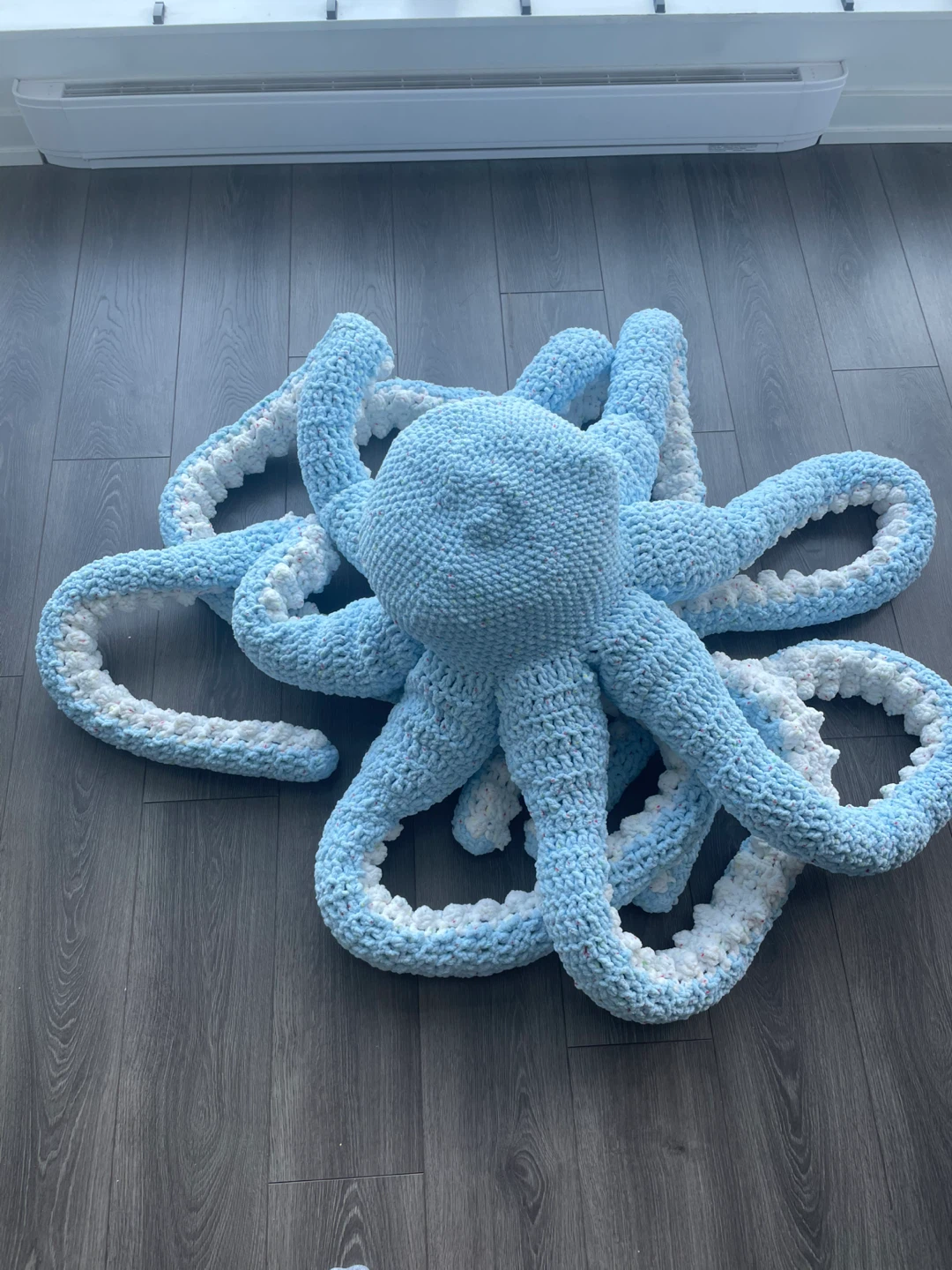 Hand-made crocheted octopus