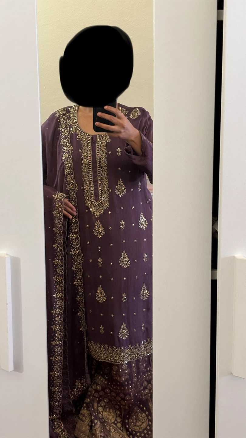Purple Embellished Salwar Kameez
