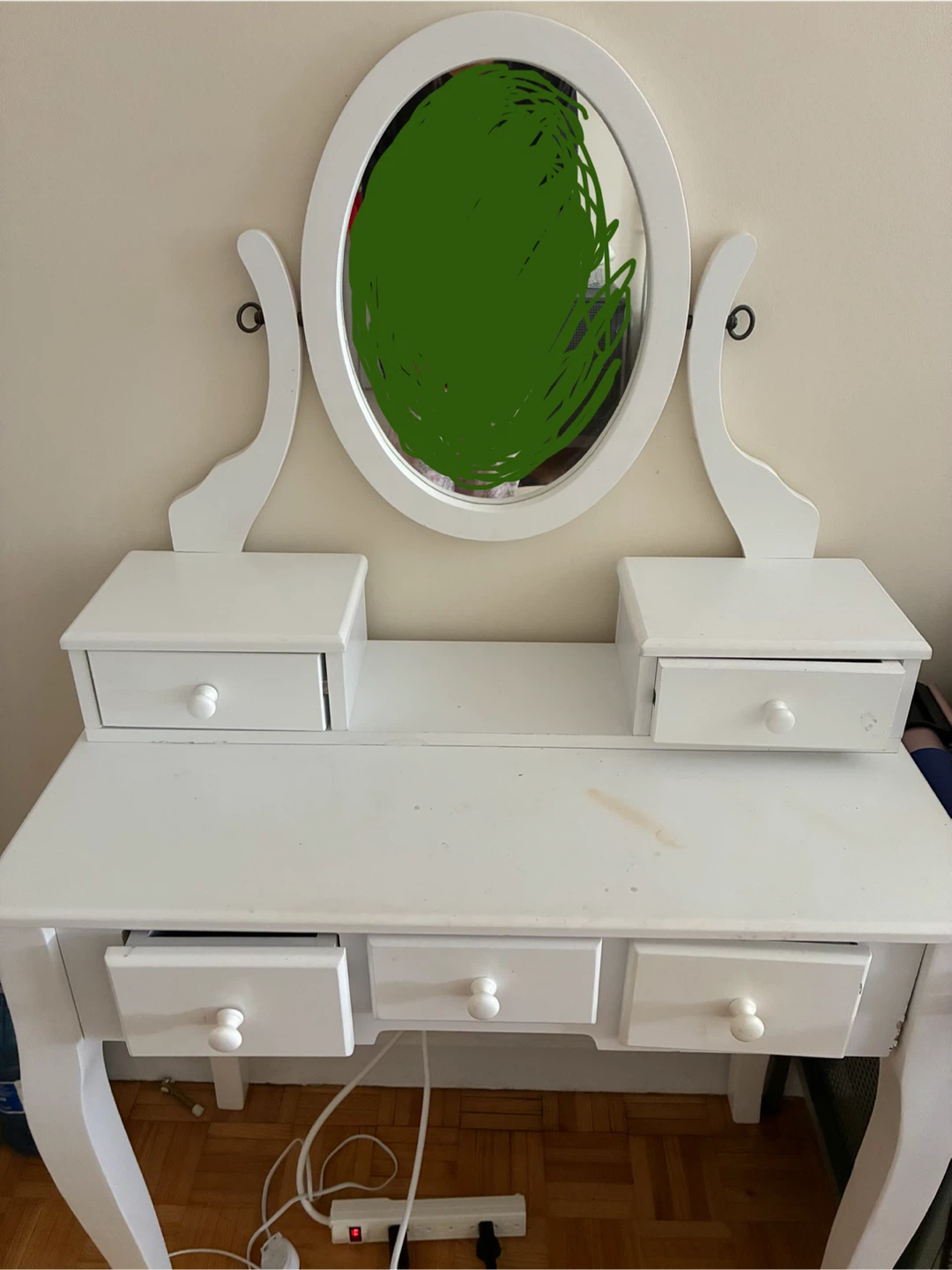 White Vanity Table with Mirror