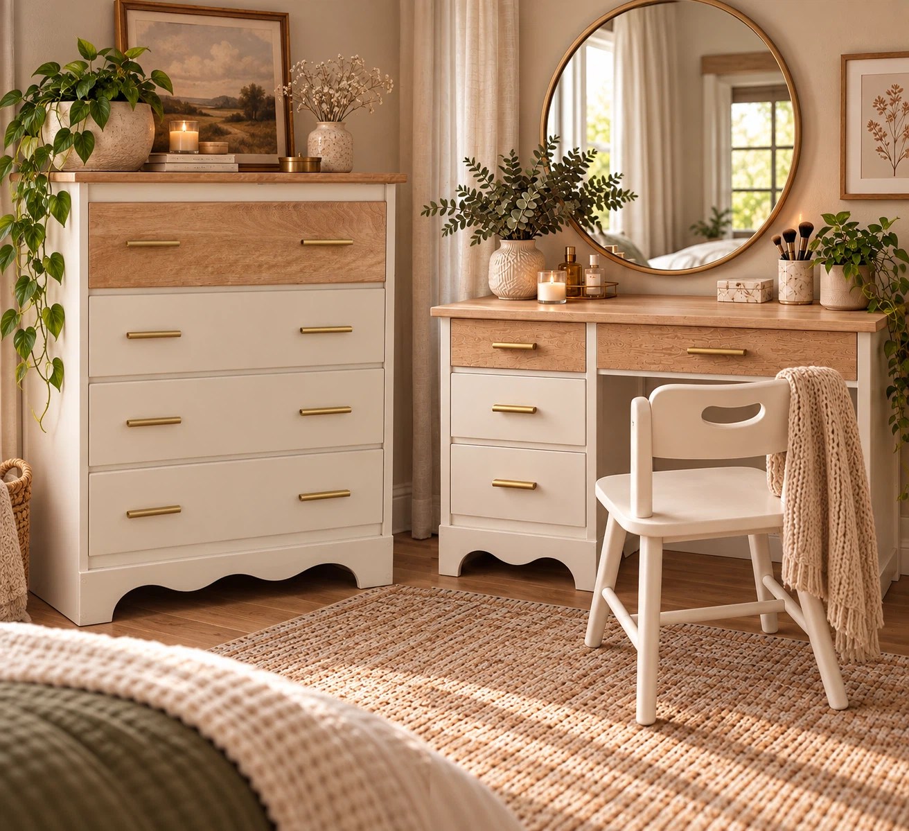 3 Piece dresser, Vanity/Desk set