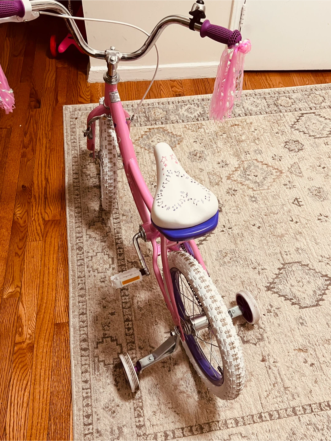 Girls 16-inch Pink Bicycle with Training Wheels