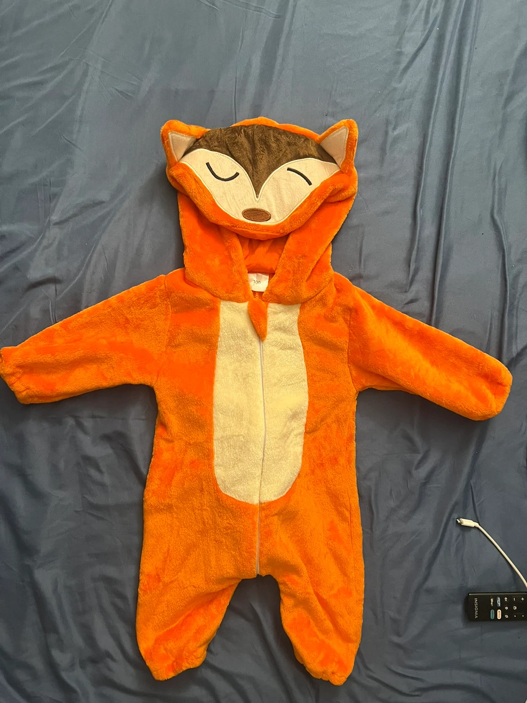 Baby Fox Hooded Flannel Onesie - photo 4