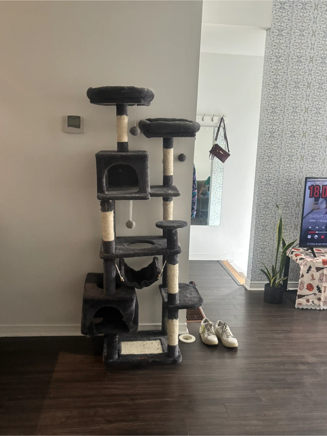 Tall Cat Tree with Hammock and Condos