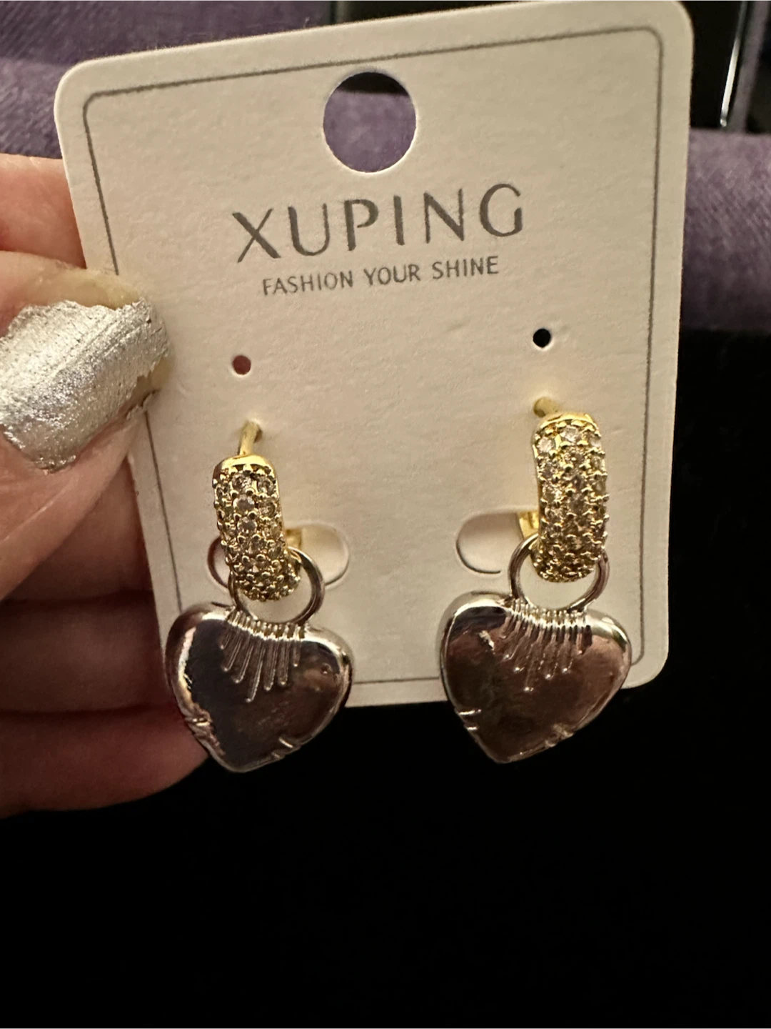 Xuping Heart Hoop Earrings