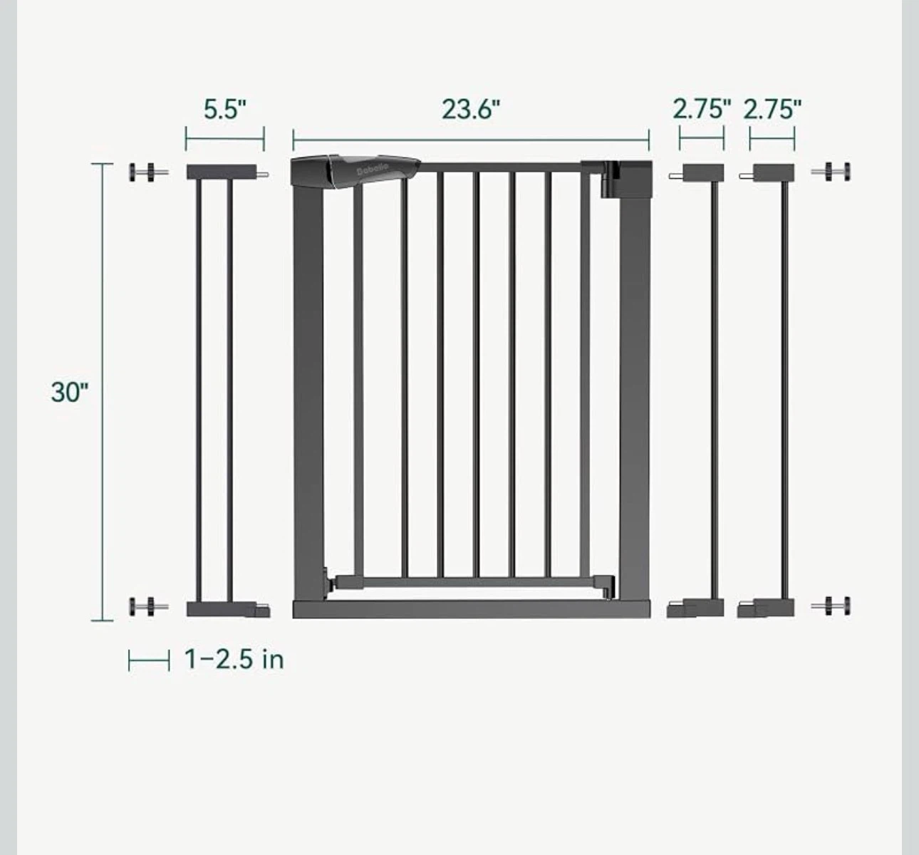 Babelio Metal Baby Gate - 26” to 40” - photo 2