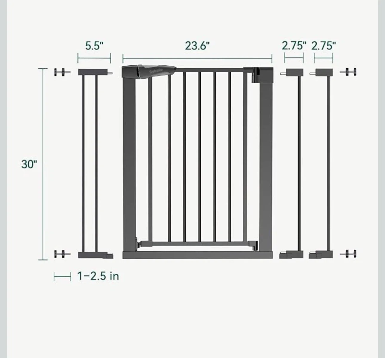 Babelio Metal Baby Gate - 26” to 40” - photo 2