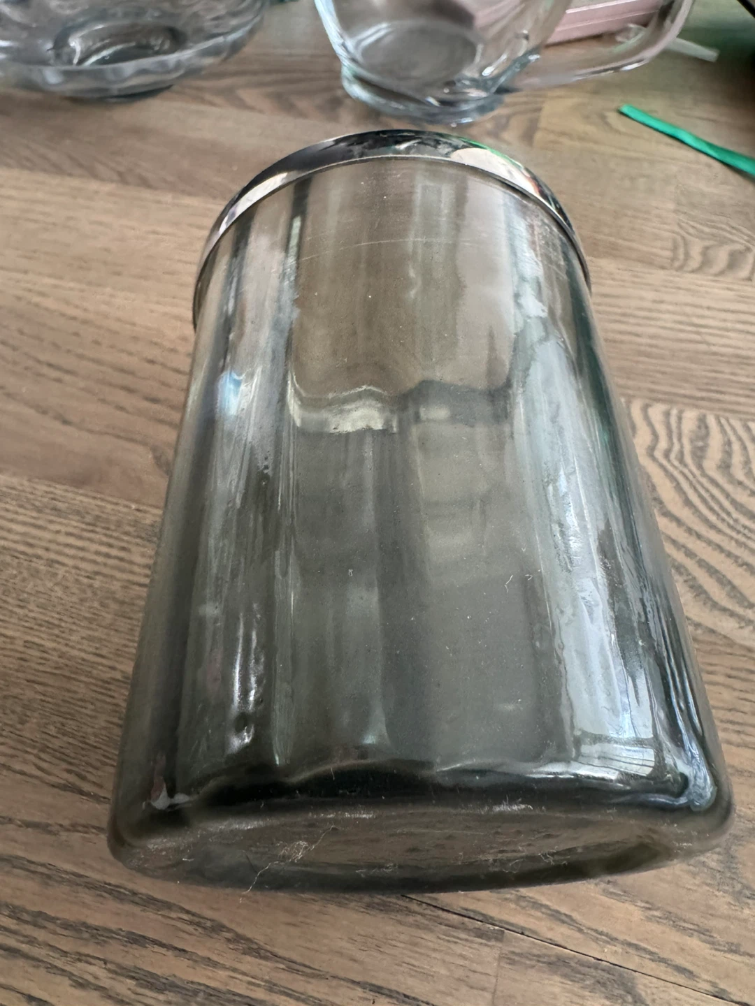 Italian Dark-Green Glass Art ( can treat as pen container)