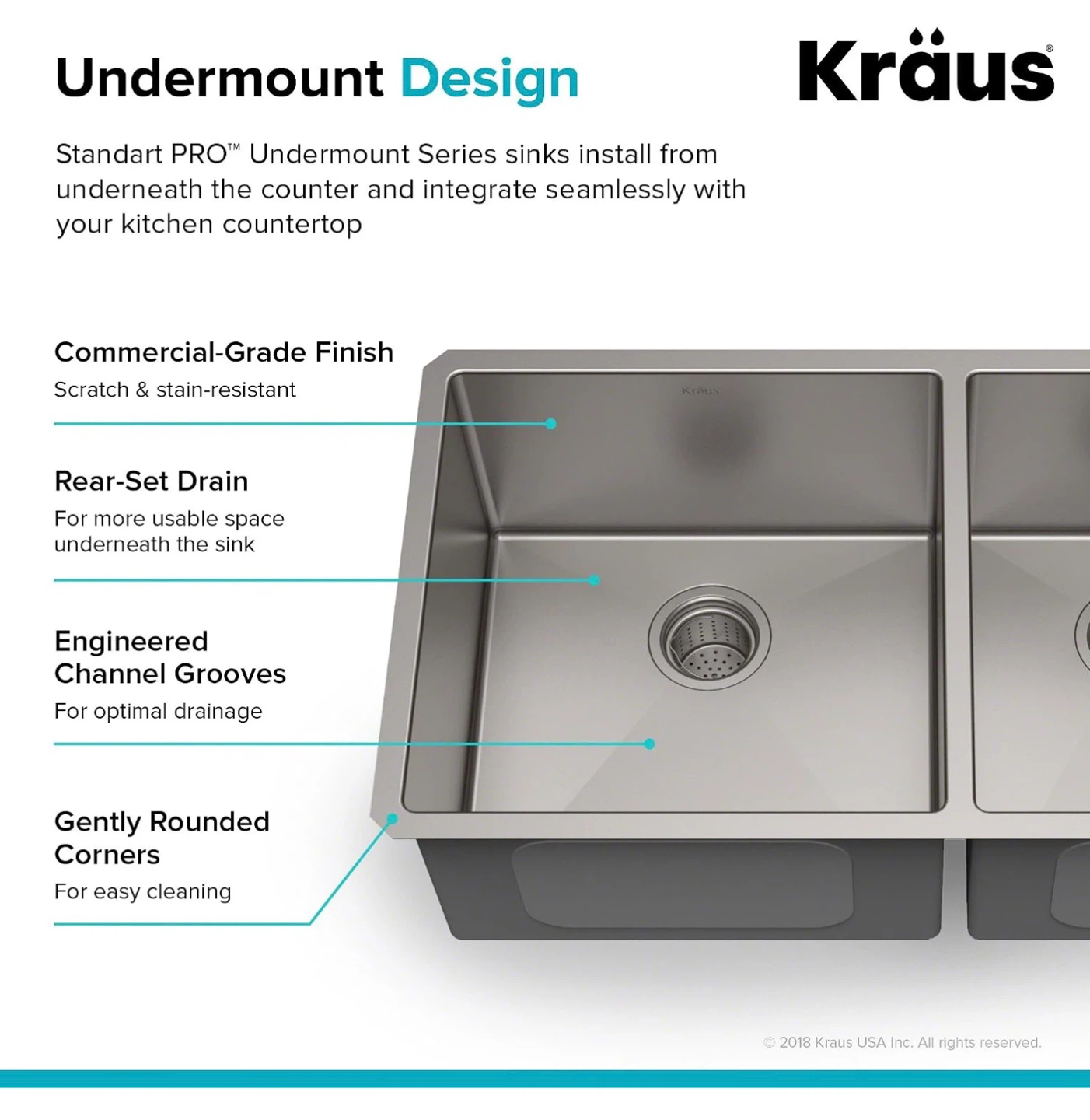 Kraus KHU103-33 Undermount Stainless Steel Kitchen Sink - photo 4