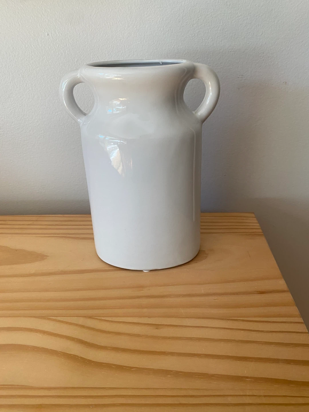 White ceramic decorative vase with N initial - photo 2