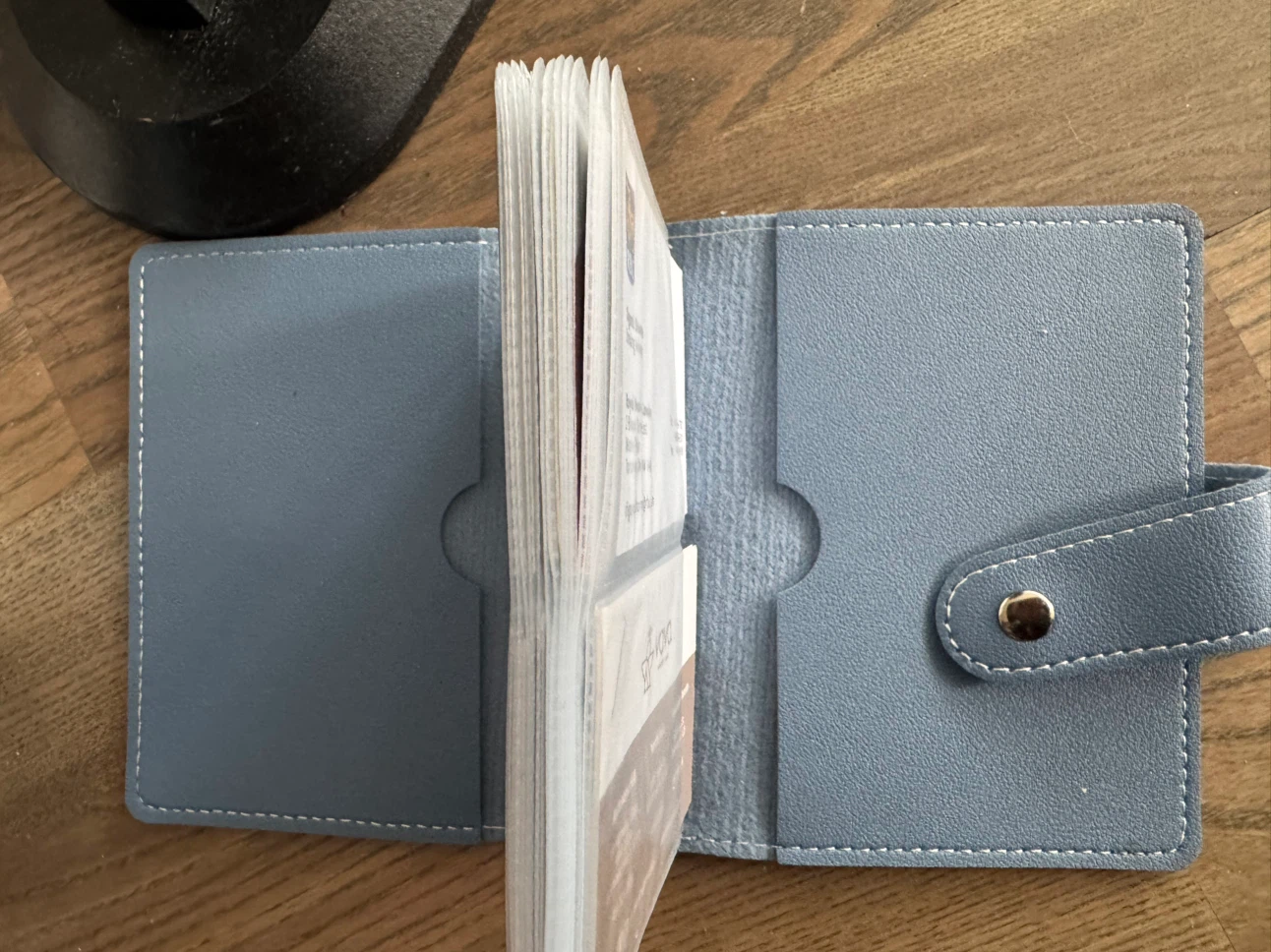 Blue Faux Leather Business/Name Card Holder