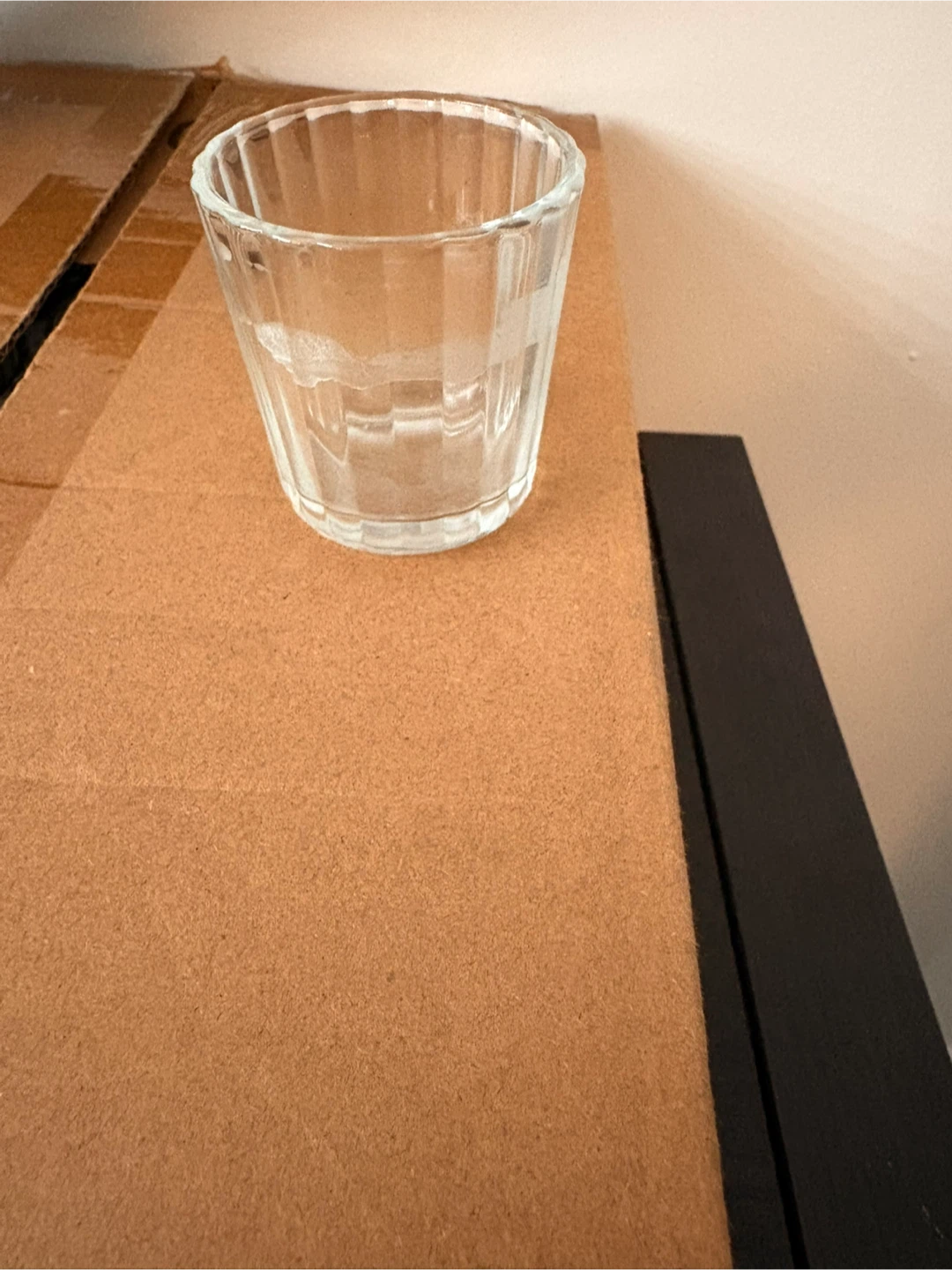 Set of 24 Ribbed Glass Votives