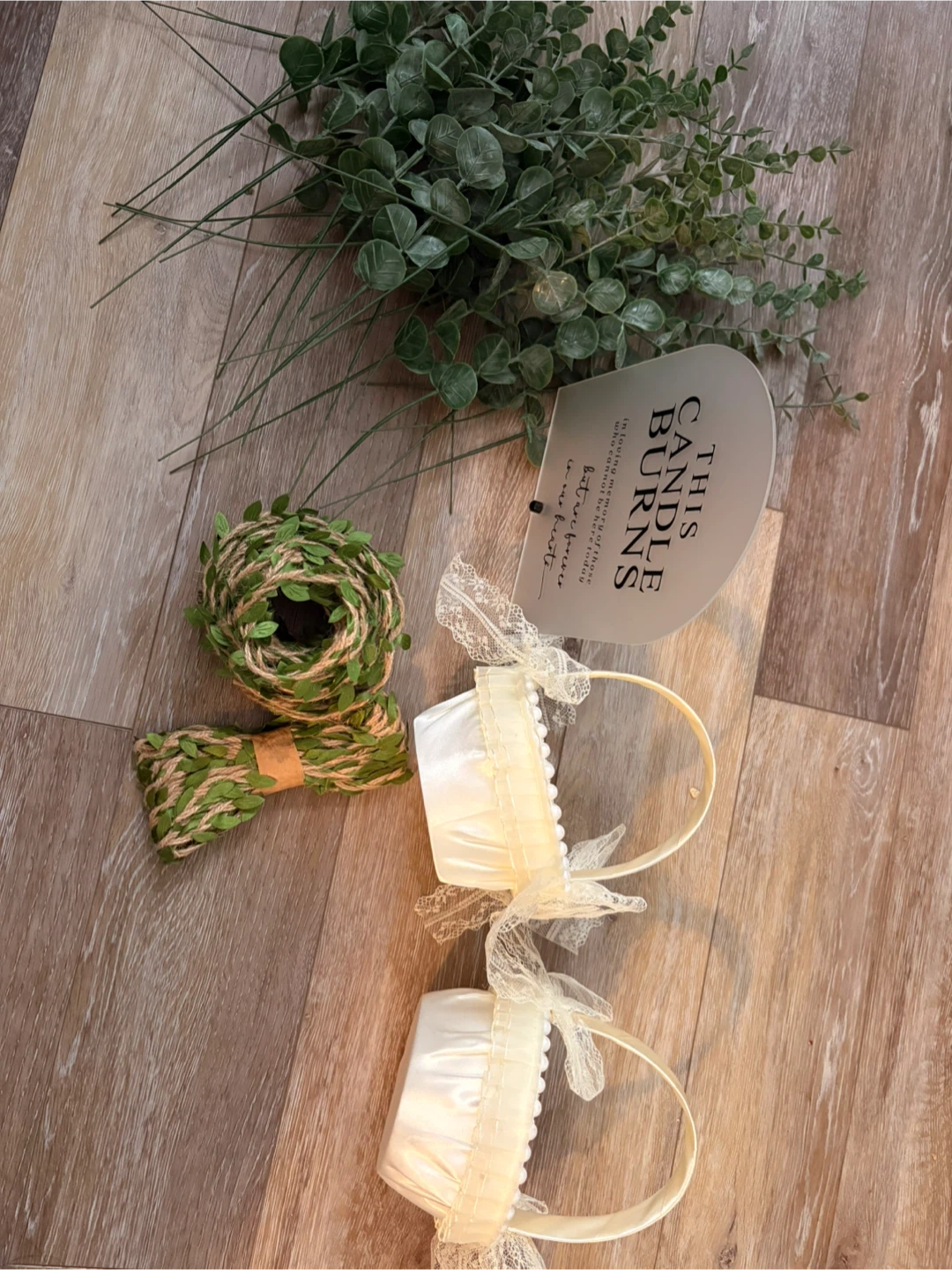 Wedding Decor Bundle: Baskets, Sign, and Greenery