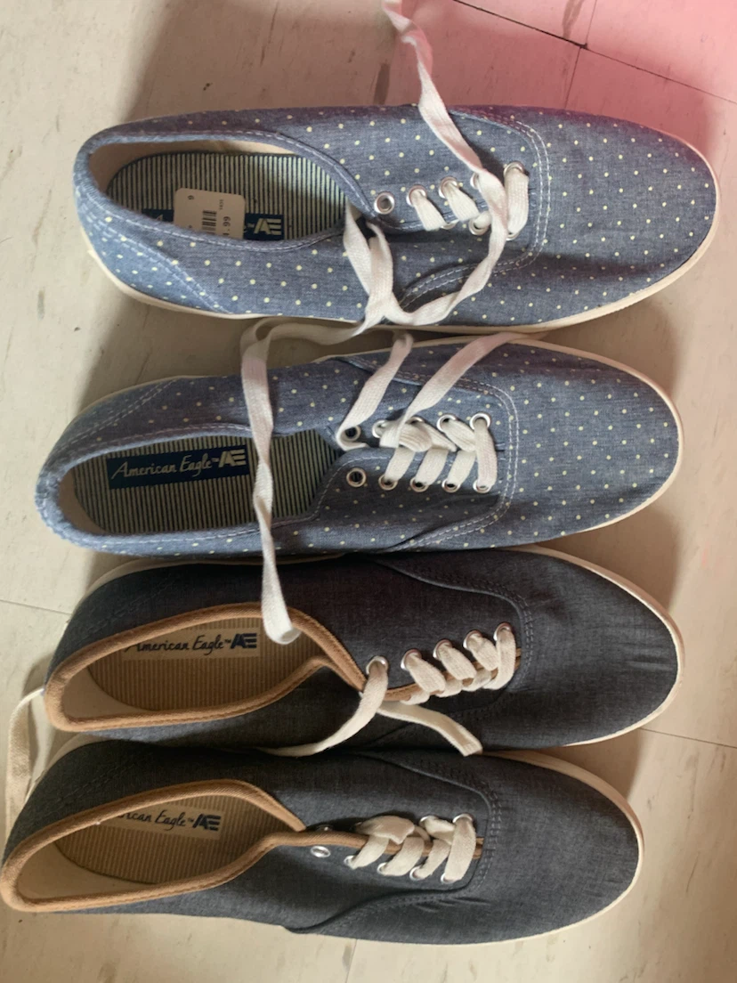 Two pairs of American Eagle canvas sneakers
