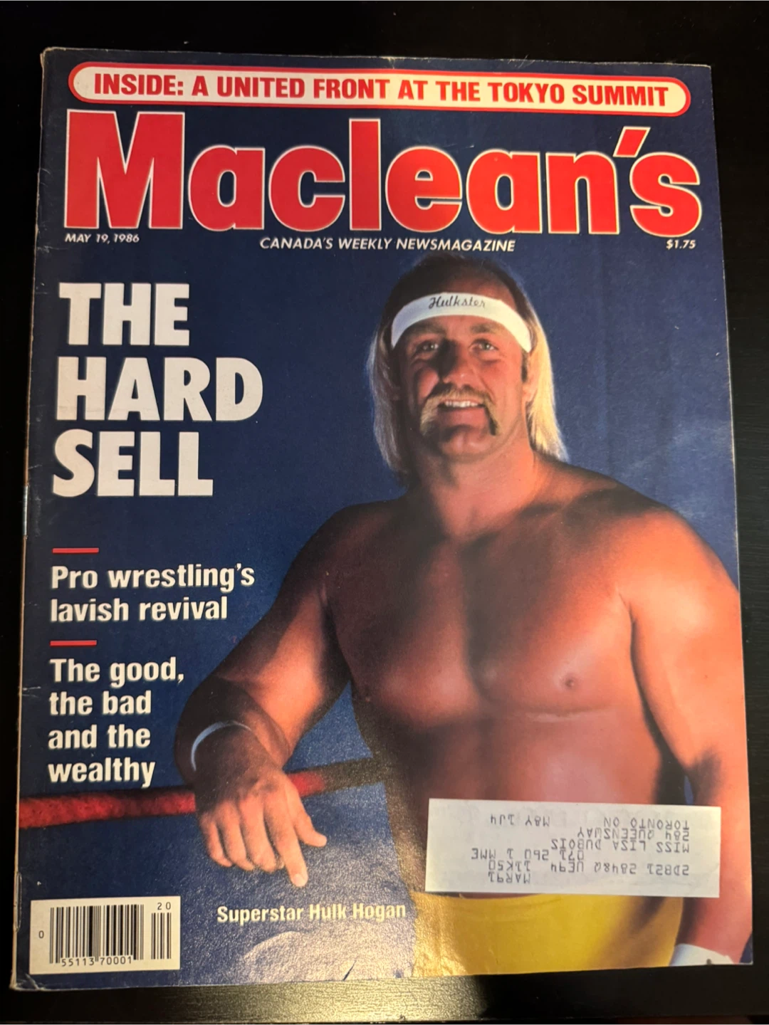 Vintage Maclean's Magazine May 19 1986 Hulk Hogan
